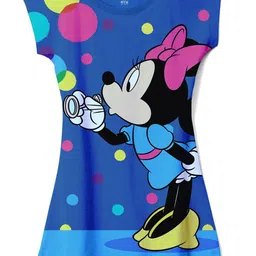 Wear Your Mind Girls Cartoon Characters Printed A-Line Dress-picture-15