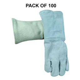 GENERIC Leather Hand Gloves Premium Leather Gray (14 inch) 355.6 mm (Pack of 100) image 2