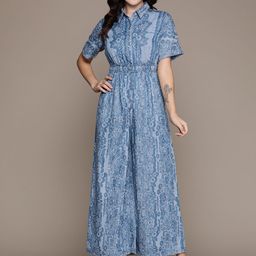Label Ritu Kumar Tencel Floral Print Denim Jumpsuit-picture-43
