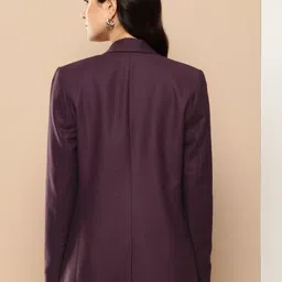 her by invictus Textured Single-Breasted Shawl Collar Smart Casual Blazers image 4