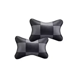 Auto Pearl Black and Grey Designer Car Neck Rest Pillow Compatible for I10 Grand 2017-image-68
