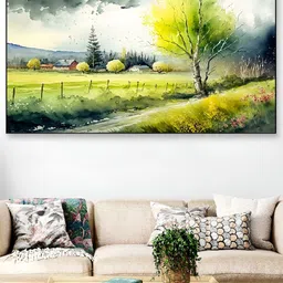 DEKORSTATION Green & Blue Printed Canvas Wall Art-image-48