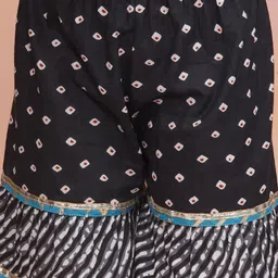 KID1 Girls Bandhani Printed Pure Cotton Kurta with Sharara & Dupatta image 3