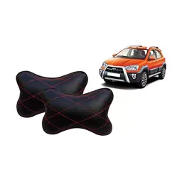 Auto Pearl Black Red CV Car Neck Rest Pillow Compatible for Toyota Etios Cross-image-91