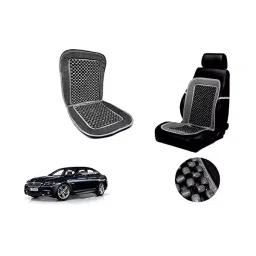 Auto Pearl Car Wooden Bead Seat Cushion with Grey Velvet Border Compatible for BMW 5 Series-picture-40