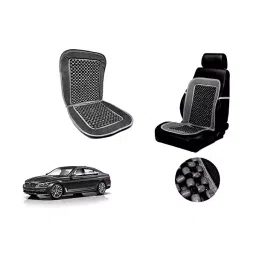 Auto Pearl Car Wooden Bead Seat Cushion with Grey Velvet Border Compatible for BMW 7 Series 725i-picture-45