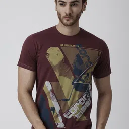 YAK YAK Men Maroon Printed Round Neck T-shirt-picture-17