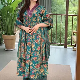 Anni Designer Women Printed Regular Kurta with Palazzos & With Dupatta-picture-22