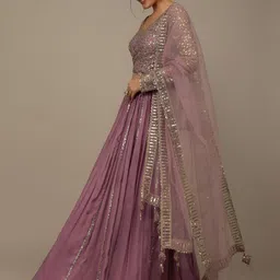 ETHNIC PLUS Embellished Sequinned Ready to Wear Lehenga & Blouse With Dupatta image 2