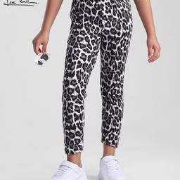 arias by lara dutta Arias Knit Full Length Cheetah Printed Leggings - Multicolor-picture-14