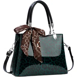 SYGA Women Leopard Print Large Capacity Handbag | Shoulder Bag with Zipper Closure (Green)-image-88