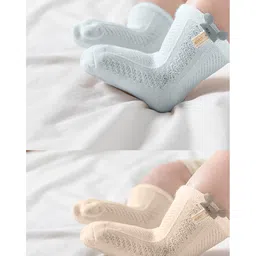 SYGA Set of 2 Cotton Solid Socks - Khaki & Green image 2