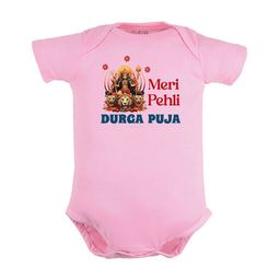 FFLIRTYGO Infants Durga Puja Printed Pure Cotton Envelope Neck Bodysuit-picture-17