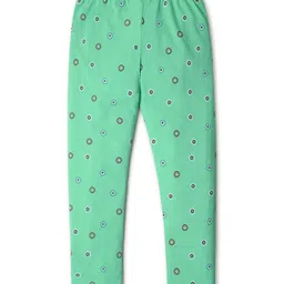 Nino Togs Pack Of 3 Cotton Lycra Abstract & Floral Printed Full Length Stretchable Leggings - Multi Colour image 4