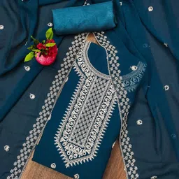 Rangtulika Ethnics Embroidered Unstitched Dress Material-picture-12