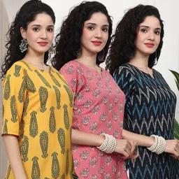 SZN Ethnic Motifs Printed V-Neck Kurti image 2