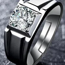 Heer Collection Silver-Plated Stone-Studded Adjustable Finger Ring-picture-22