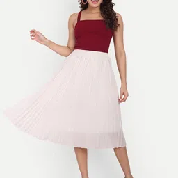 Aaruvi Ruchi Verma Women Pleated Flared Midi Skirts-picture-26