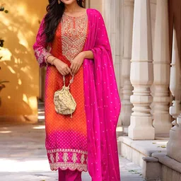DIVASTRI Women Floral Printed Kurta with Trousers & Dupatta-picture-48