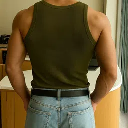 ROCKWELL Pack Of 2 Ribbed Cotton Breathable Innerwear Gym Vests image 5