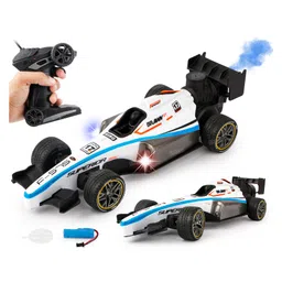 Fiddlerz Remote Control Car Toy Smoke Spray Function RC Racing Car 2 Wheel Drive Children Toy High Speed Car Gift for Boys and Girls F1 Fast Toy Car with Light & Flame (Pack of 1)-image-5