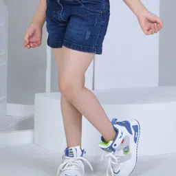 Peppermint Cotton Mild Distressed Shorts - Blue image 1