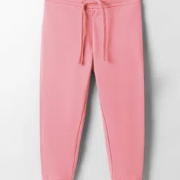 UCB Cotton Blend Knit Full Length Solid Track Pant - Light Pink-picture-29