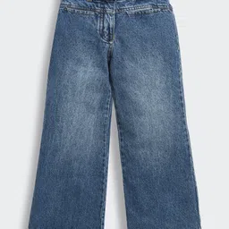 Tiny Girl Denim Woven Washed Wide Legged Jeans - Blue-picture-22