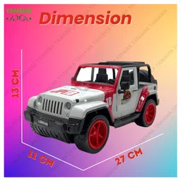 YAMAMA Thar Dino Monster Friction Powered Off-Road Jeep Toy for Kids - Realistic 1:16 Scale with Lights, Sounds, and Openable Doors - Push and Go Action, for Boys & Girls ( Colours May Vary ) ( Multicolour ) image 3