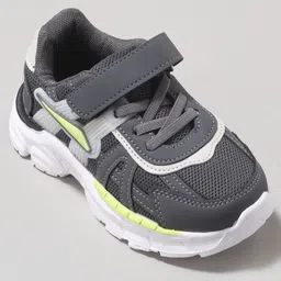 Cute Walk by Babyhug Velcro Closure Sneaker with Tape Detailing - Grey image 3