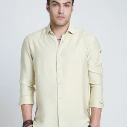 VASTRADO Men Classic Fit Solid Spread Collar Casual Shirt-picture-31