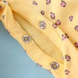 ToffyHouse 100% Cotton Knit Full Sleeves Romper with 3D Applique - Lemon Yellow image 4