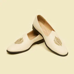 Manyavar Men Self Embroidered Loafers Style Shoes Mojaris image 2