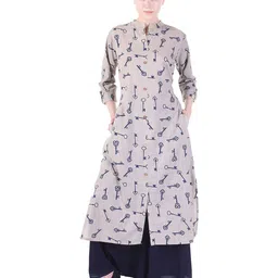 Gs Fashions Women Quirky Printed Daily Cotton A-Line Kurta-image-52