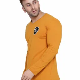 Blisstone Solid V-Neck Regular Sleeves Cotton Applique Regular Fit T-Shirt image 3
