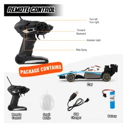 Fiddlerz Remote Control Car Toy Smoke Spray Function RC Racing Car 2 Wheel Drive Children Toy High Speed Car Gift for Boys and Girls F1 Fast Toy Car with Light & Flame (Pack of 1) image 5