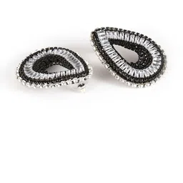 StyleCast Silver-Plated Rhinestone Studded Teardrop Shaped Studs image 5