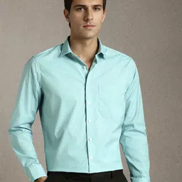 Louis Philippe Men Geometric Printed Spread Collar Formal Shirt-picture-39