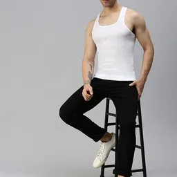 CAVENDERS Pack Of 3 Pure Cotton Scoop Neck Gym Vests C53=-SWIFT----==3- ---85 image 2