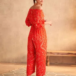 SAUNDH Off-Shoulder Printed Basic Jumpsuit image 4