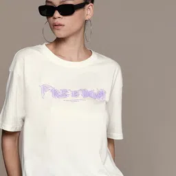 The Roadster Lifestyle Co. Typography Printed Drop-Shoulder Sleeves Pure Cotton T-shirt-picture-31