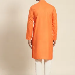 SOJANYA Men Orange Kurta with Churidar image 5