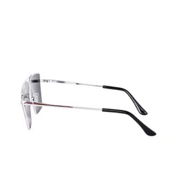 SPADEACES Unisex UV Protected Rectangle Sunglasses HQ SILVER BLACK SQUARE -77_12_10 image 2