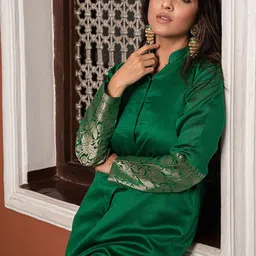 Moda Rapido Women Woven Design Regular Kurta with Dhoti Pants image 4