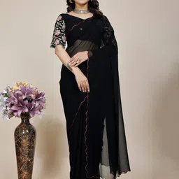 K 5 Fashion Embroidered Pure Georgette Saree-picture-41