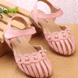 Babyoye Party Wear Sandal Pearl Detailing  - Light Pink-picture-23