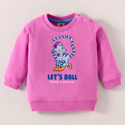 Zero Cotton Knit Full Sleeves Text Printed T-Shirt - Pink-picture-18