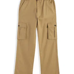 CAVIO Cotton Woven Solid Cargo Pant With Belt - Khaki-image-55