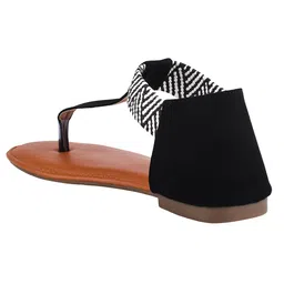 Shoetopia Abstract Designed Sandals - Black image 3
