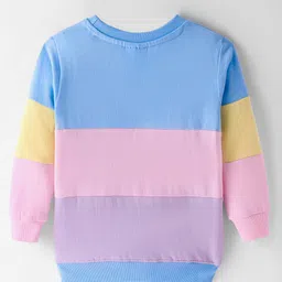 BUMZEE Looper Knit Full Sleeves Dino Printed Sweatshirt With Cut & Sew Design - Multicolor image 2